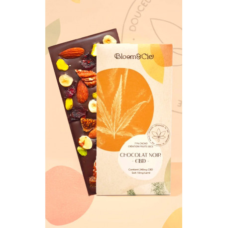 Chocolat Noir CBD ''Création Fruits Secs'' - Bloom&Cie